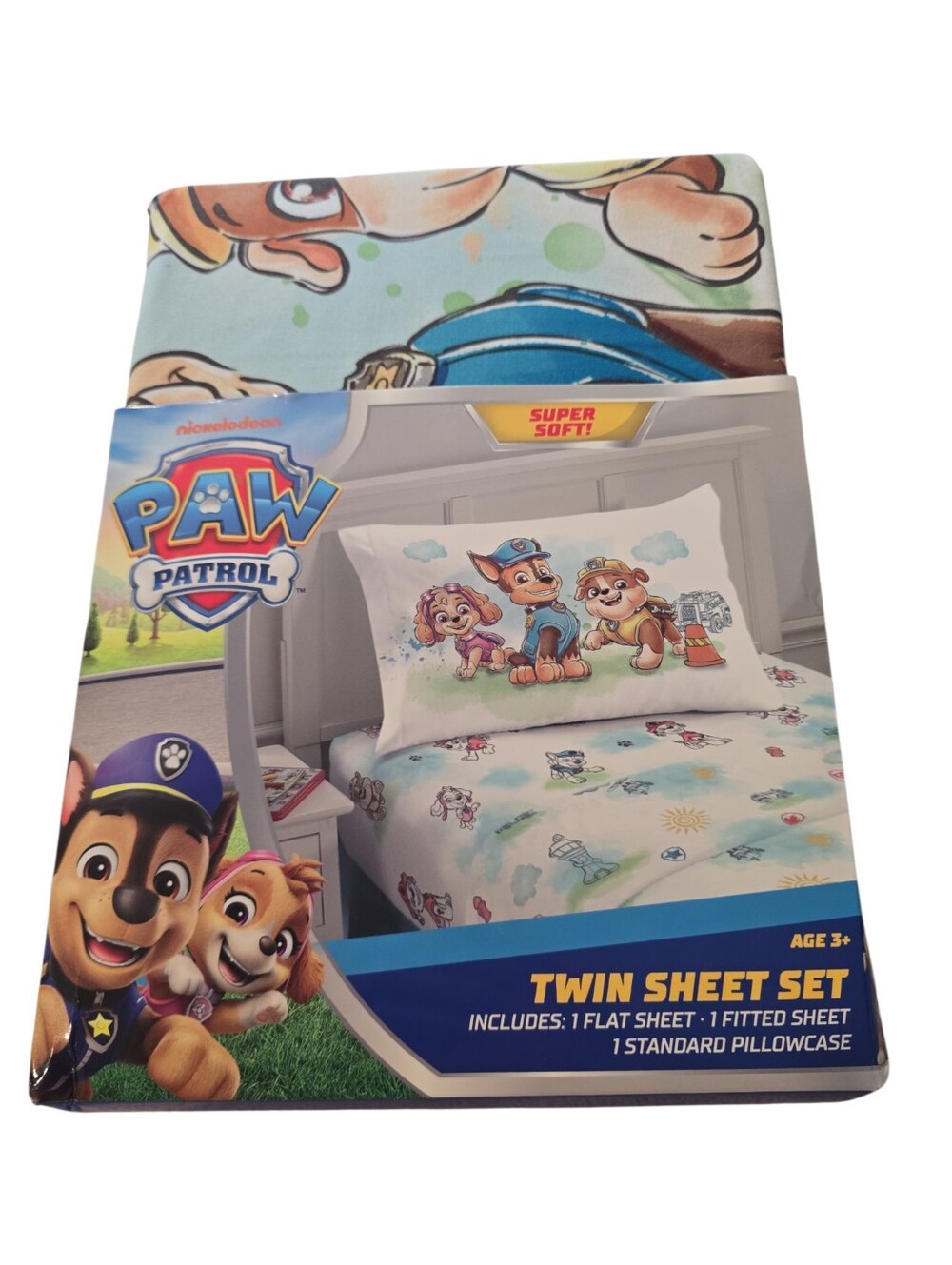 NWT Paw Patrol Twin Sheet Set Super Soft Kids Bedding Chase Skye Rubble